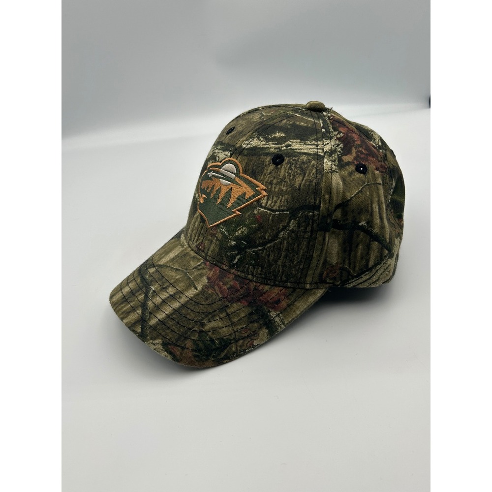 Minnesota Wild NHL Mossy Oak Camo Hat Cap America Adjustable Hook Loop Hockey